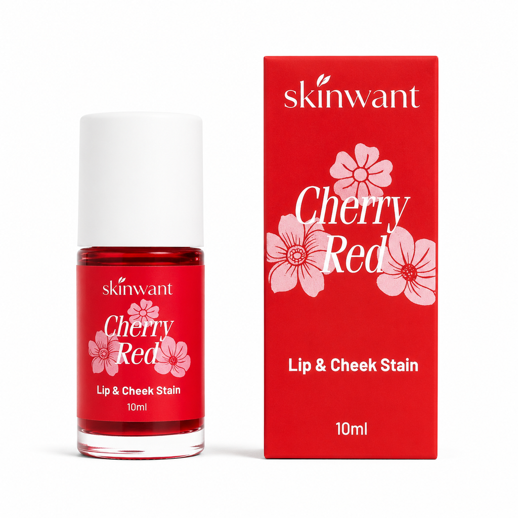 Skinwant cherry Red Lip & Cheek Stain | Tint (10ml) 🍒